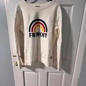 Frenchy Cream Sweatshirt with Rainbow Design